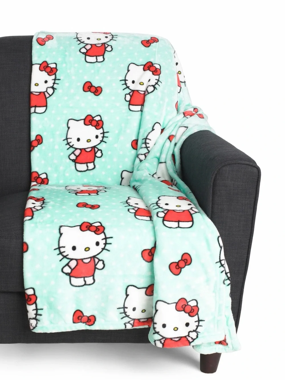 Hello Kitty Reversible Plush Throw Blanket - Pink & Mint (2 Throws)